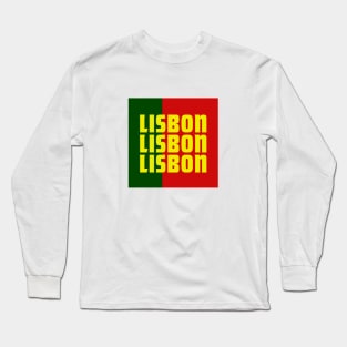 Lisbon City in Portuguese Flag Colors Long Sleeve T-Shirt